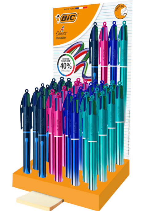 BOLI BIC 4 COLORES SMOOTH DEGRADADO 36U EXP.