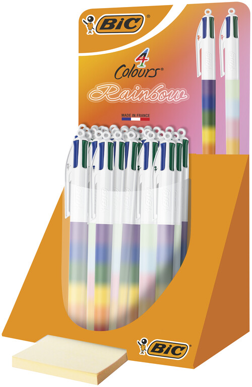 BOLI BIC 4 COLORES RAINBOW SURTIDOS - 30U EXPOSITOR