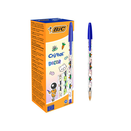 BOLI BIC CRISTAL KAWAII AZUL - 20U CAJA