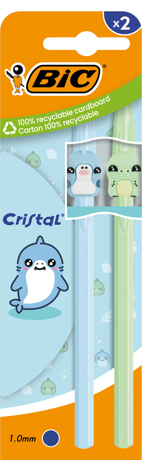 BLISTER BOLI BIC M PASTEL FIGURINES T. AZUL TIBURON/LAGARTO