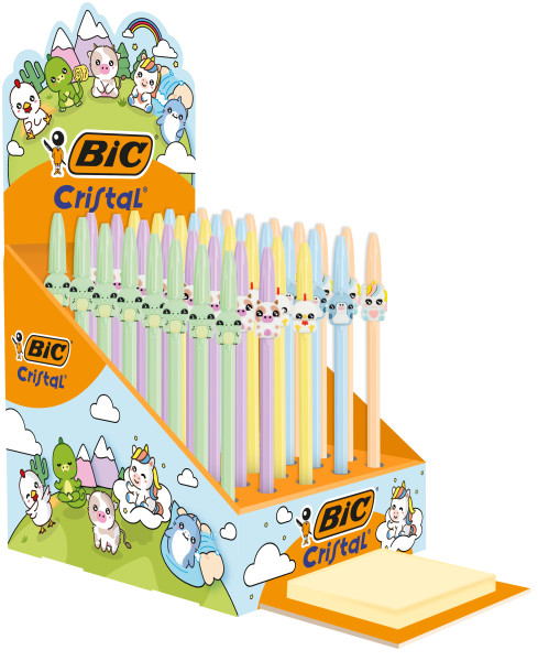 BOLI BIC CRISTAL FIGURINES TINTA AZUL - 40U EXPOSITOR