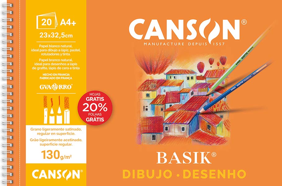 BLOCK DIBUJO BASIK A4 + 130GR 20H MICRO SIN RECUADRO-PAC 10