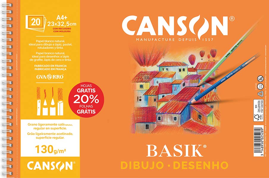 BLOCK DIBUJO BASIK A4 + 130GR 20H MICRO RECUADRO -PACK 10