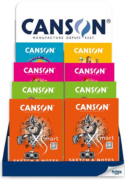 BLOC ENCOLADO A4 CANSON XSMART SURTIDO-24U EXPOSITOR CARTON