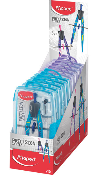 COMPAS BIGOTERA COLORES 3 PIEZAS PRECISION SYSTEM FANCY