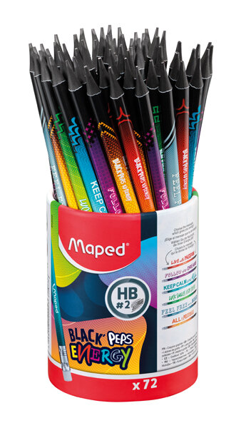 LAPIZ HB CON GOMA FRASES SURTIDAS BLACKPEPS ENERGY-20U BOTE