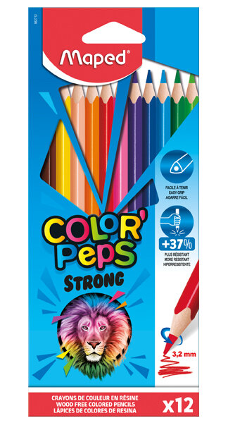 LAPICES 12 COLORES STRONG COLORPEPS ESTUCHE CARTON