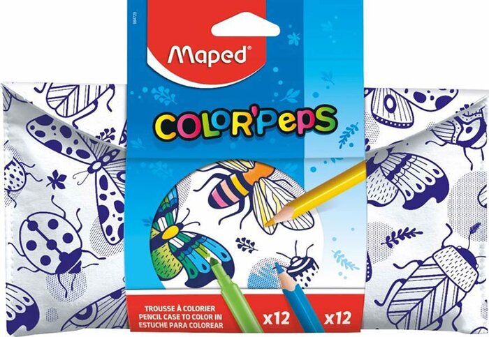 PORTATODO COLOREABLE CON 12 ROTUS Y 12 LAPICES COLORPEPS