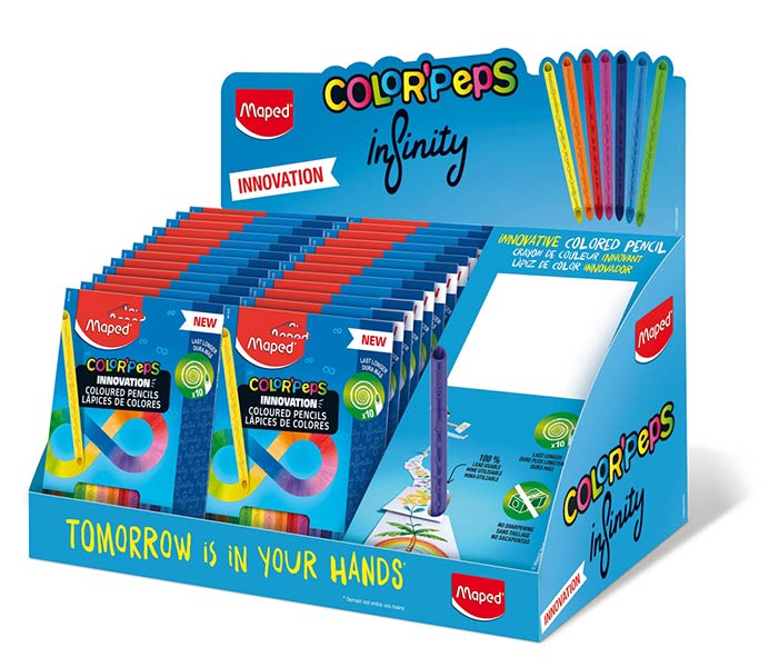 LAPICES 12 COLORES INFINITY - 24 PACKS EXPOSITOR SOBREMESA
