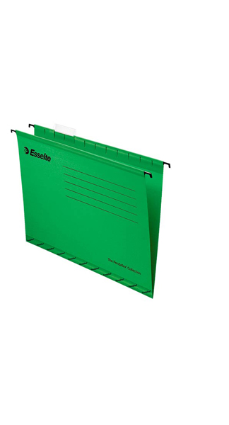 CARPETA COLGANTE A4 V/SUPERIOR VERDE 220GR -25U CAJA