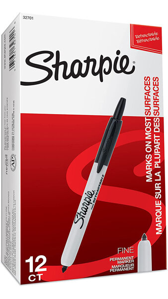 ROTU PERMANENTE SHARPIE RETRACTIL NEGRO CAJA 12U