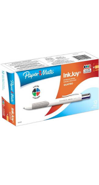 BOLI PAPERMATE INKJOY QUATRO C.SURTIDOS STANDARD-CAJA 12U