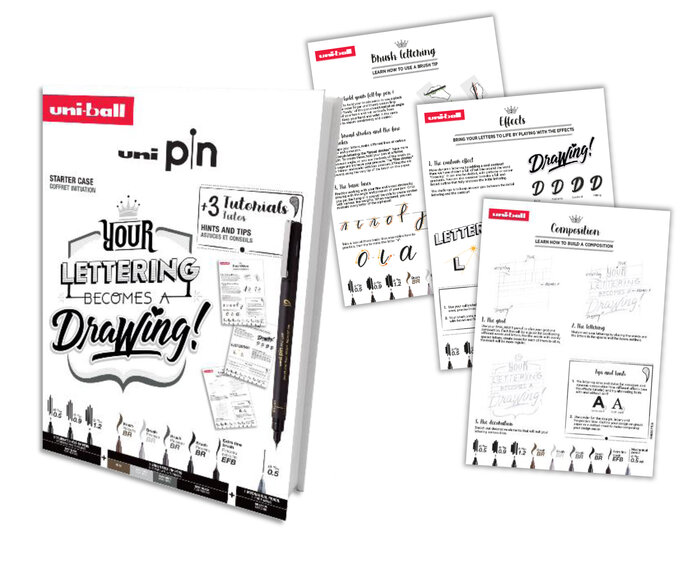 KIT INICIACION LETTERING UNIPIN C/TUTORIALES