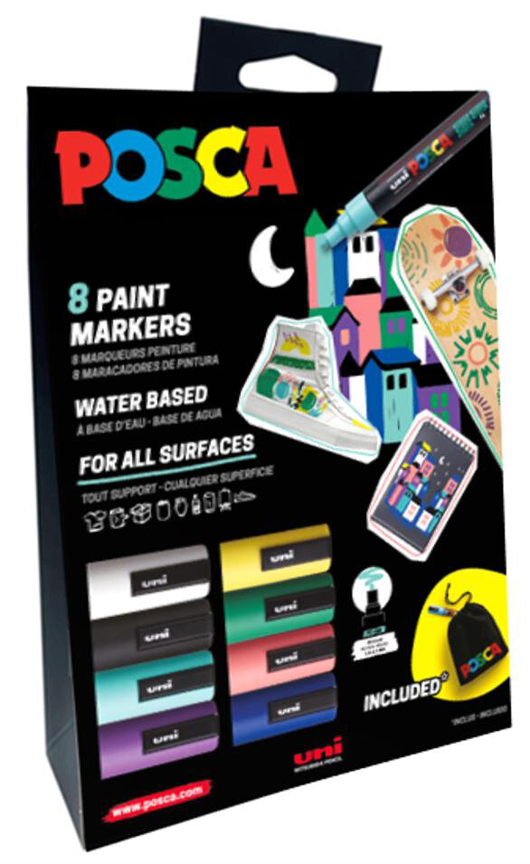 SET 8 ROTU POSCA PC5M COLORES SURTIDOS + REGALO