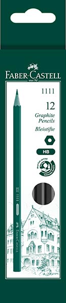 LAPIZ FABER CASTELL 1111 HB - CAJA 12U ( CUERPO NEGRO )