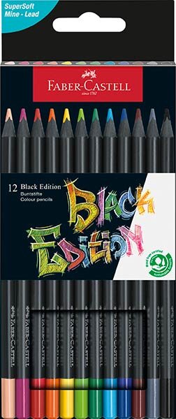 LAPICES 12 COLORES BLACK EDITION EN BLISTER CARTON