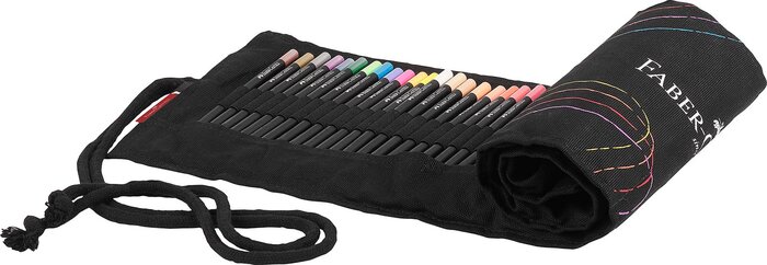 ESTUCHE ENROLLABLE 72 LAPICES COLORES BLACK EDITION