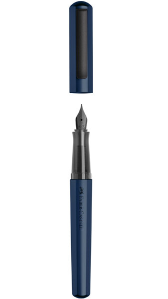PLUMA FABER HEXO AZUL MATE PUNTA M