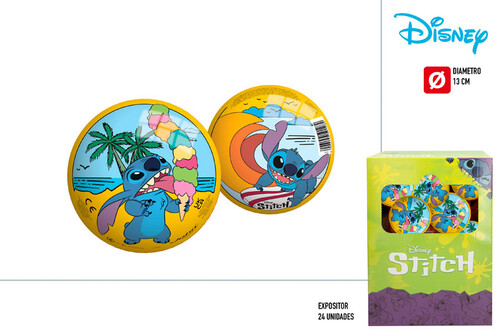 PELOTA PVC D13CM DISNEY STITCH (HINCHADA) - EXP. 24U