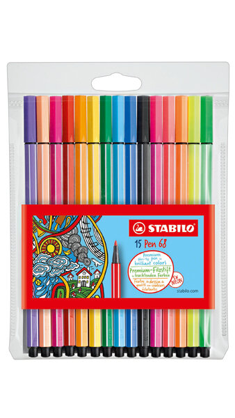 ROTU STABILO PEN 68 SURTIDOS-15U ESTUCHE (INCLUYE 5 NEON)
