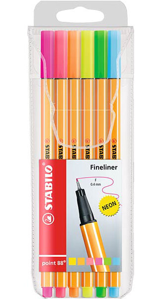 ROTU STABILO POINT 88 NEON-6U BLISTER