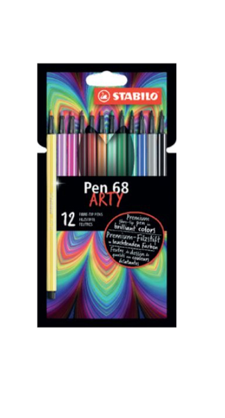 ROTU PEN 68 12 COLORES ESTUCHE CARTON ARTY LINE STABILO