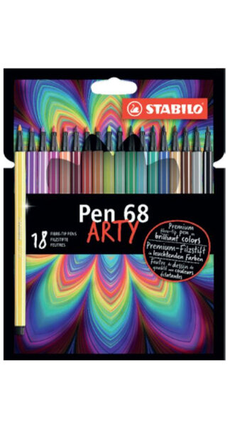 ROTU PEN 68 18 COLORES ESTUCHE CARTON ARTY LINE STABILO