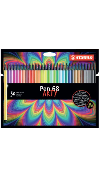ROTU PEN 68 30 COLORES ESTUCHE CARTON ARTY LINE STABILO