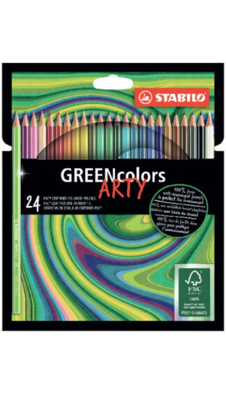 LAPICES 24 COLORES ESTUCHE GREEN COLORS ARTY LINE STABILO