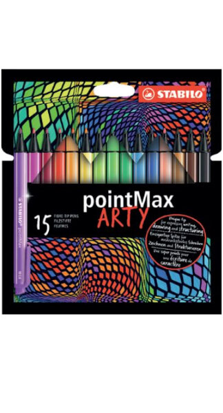 ROTU STABILO POINTMAX 15 COLORES ESTUCHE CARTON ARTY LINE
