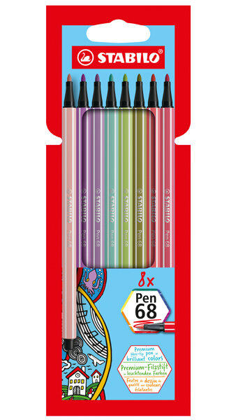 ROTU STABILO PEN 68 SURTIDOS - 8U ESTUCHE CARTON