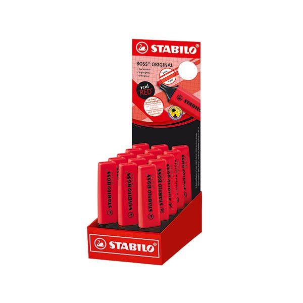 ROTU FLUOR BOSS ROJO REAL 15U EXPOSITOR
