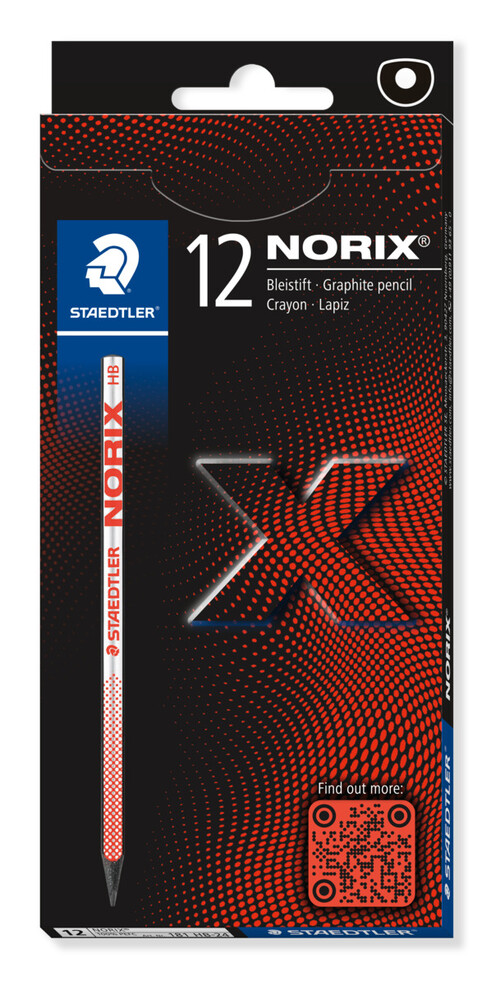 LAPIZ STAEDTLER NORIX 181 HB NEGRO/ROJO 12U CAJA