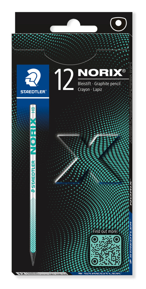LAPIZ STAEDTLER NORIX 181 HB NEGRO/TURQUESA 12U CAJA