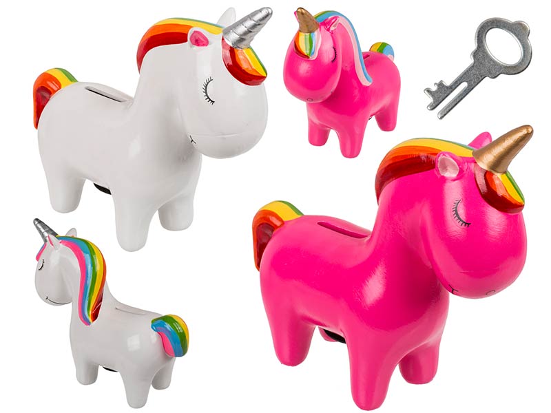 HUCHA CERAMICA UNICORNIO 19CM 2 COLORES SURTIDOS
