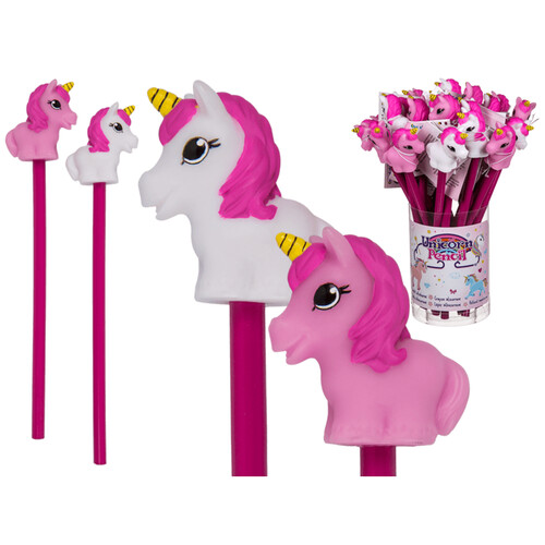 LAPIZ CON GOMA UNICORNIO 2 MODELOS SURTIDOS-CAJA 24U