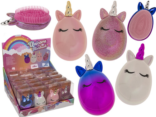 CEPILLO PELO UNICORNIO 4 COLORES SURT. EN CAJA - EXP. 24U