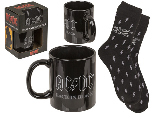 SET TAZA 315ML GRES + CALCETINES AC/DC BACK IN BLACK