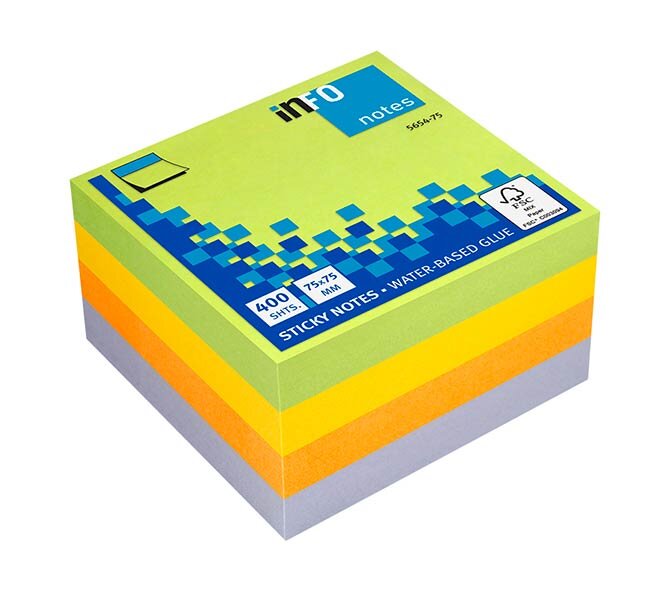 TACO NOTAS QUITA Y PON 75X75 CUBO COLORES FUERTES 400H TACO