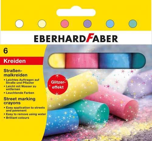 TIZAS GRUESAS SUELO GLITTER 6U CAJA EBERHARD FABER