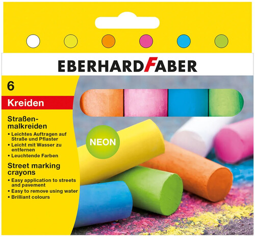 TIZAS GRUESAS SUELO NEON 6U CAJA EBERHARD FABER