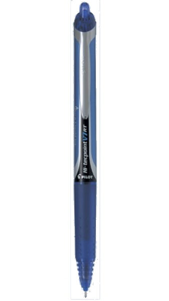 BOLI PILOT V7 RETRACTIL AZUL RT HI-TECPOINT - CAJA 12U