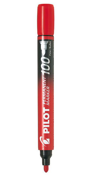 ROTU PERMANENTE ROJO - CAJA 12U (PUNTA REDONDA)