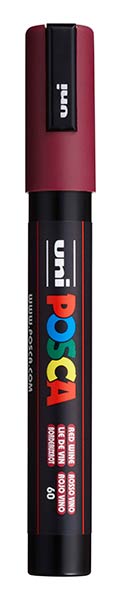 ROTU POSCA PC5M ROJO VINO - CAJA 6 ( PC-5M60 )