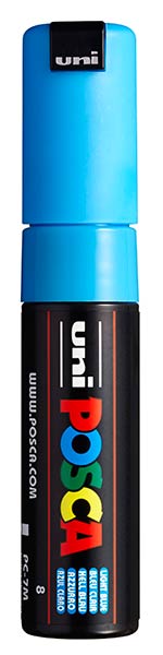 ROTU POSCA PC7M AZUL CLARO - CAJA 6
