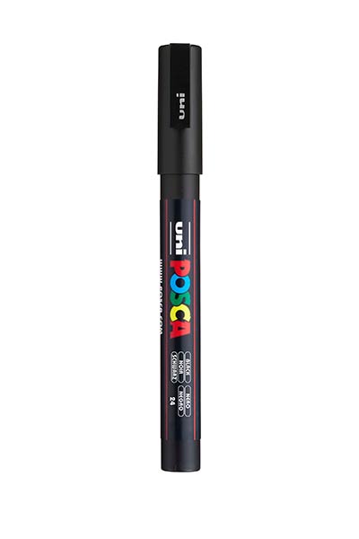 ROTU POSCA PC3M NEGRO - CAJA 6 ( PC-3M24 )