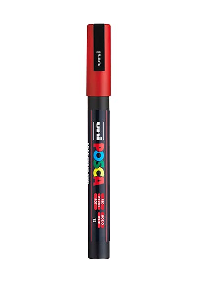 ROTU POSCA PC3M ROJO - CAJA 6 ( PC-3M15 )