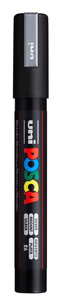 ROTU POSCA PC5M PLATA - CAJA 6 ( PC-5M26 )