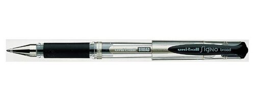 ROTU SIGNO BROAD GEL NEGRO CAJA 12U (UNI-BALL) UM-153