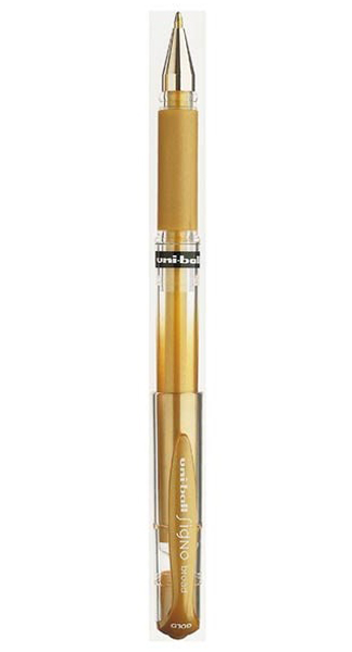 BOLI SIGNO BROAD 1MM ORO CAJA 12U (UNI-BALL) UM-153